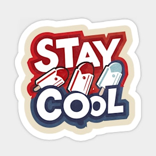 Stay Cool Popsicle Summer Rocket Pop Red White and Blue Sticker